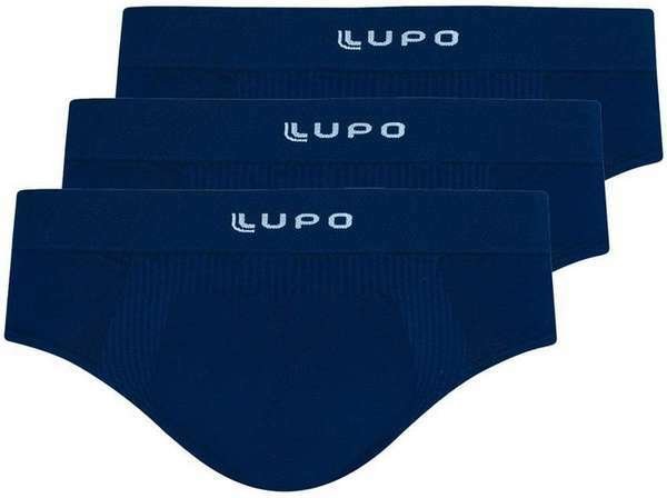 Imagem principal Kit com 3 Cuecas Slip Lupo 681-001 Marinho Lupo