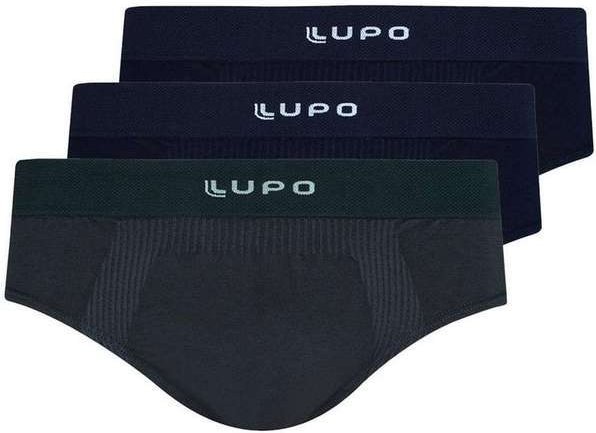 Imagem principal Kit com 3 Cuecas Slip Lupo 681-001 Preto-Grafite Lupo