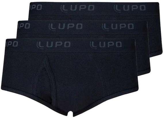 Imagem principal Kit com 3 Cuecas Slip Lupo com Abertura 546-002 Preto Lupo