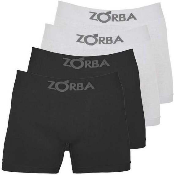 Kit com 4 Cuecas Boxer Zorba 781 Preto-Branco