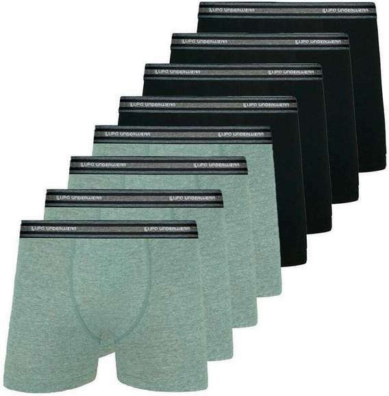 Imagem principal Kit com 8 Cuecas Boxer Lupo 523-088 Mescla-Preto Lupo