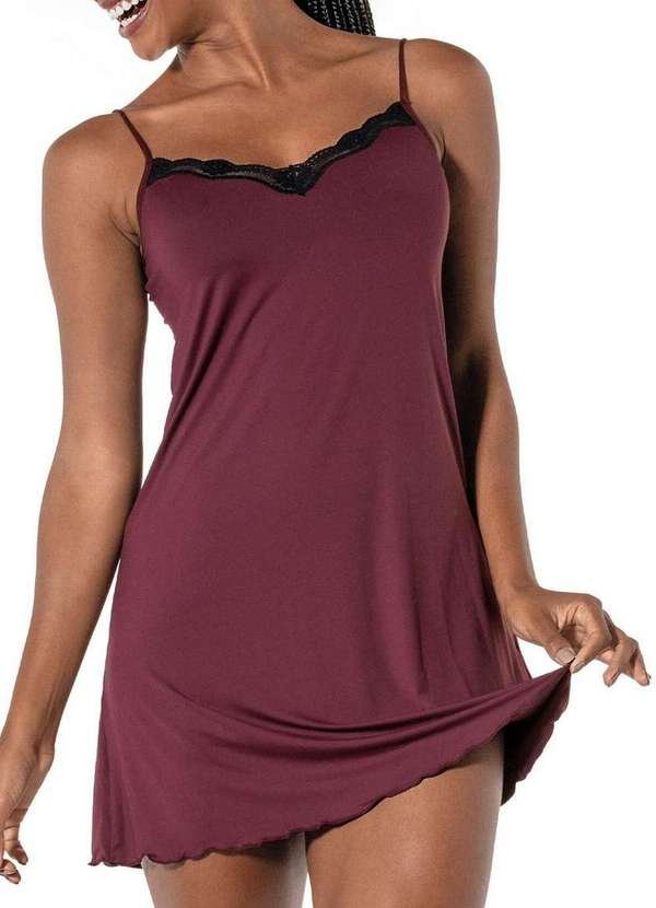 Camisola Feminina Curta Cecile Demillus 30449 50-Vinho-Barolo