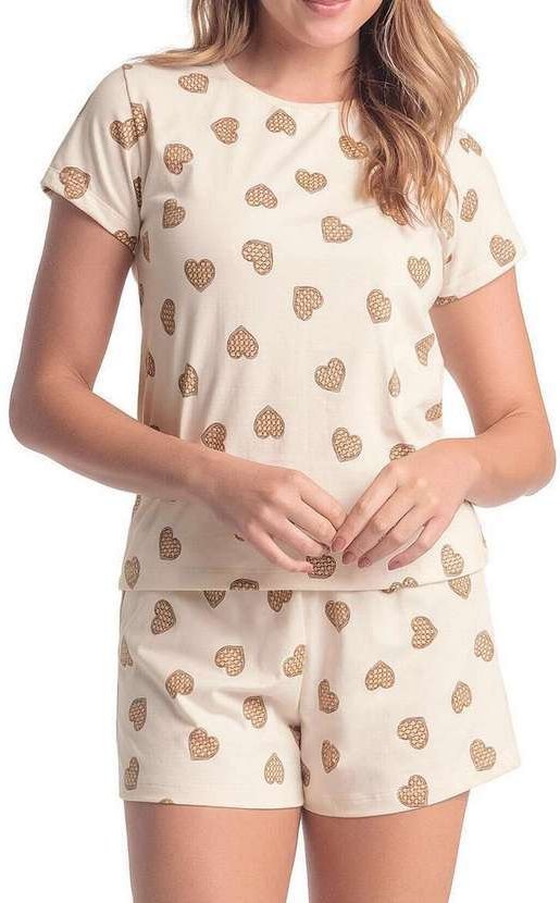 Imagem principal Pijama Feminino Curto Espaço Pijama 4010303 Bege Espaço Pijama