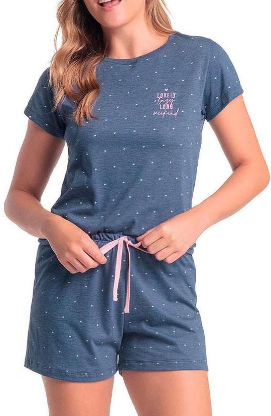 Imagem principal Pijama Feminino Curto Espaço Pijama 4010316 Azul Espaço Pijama