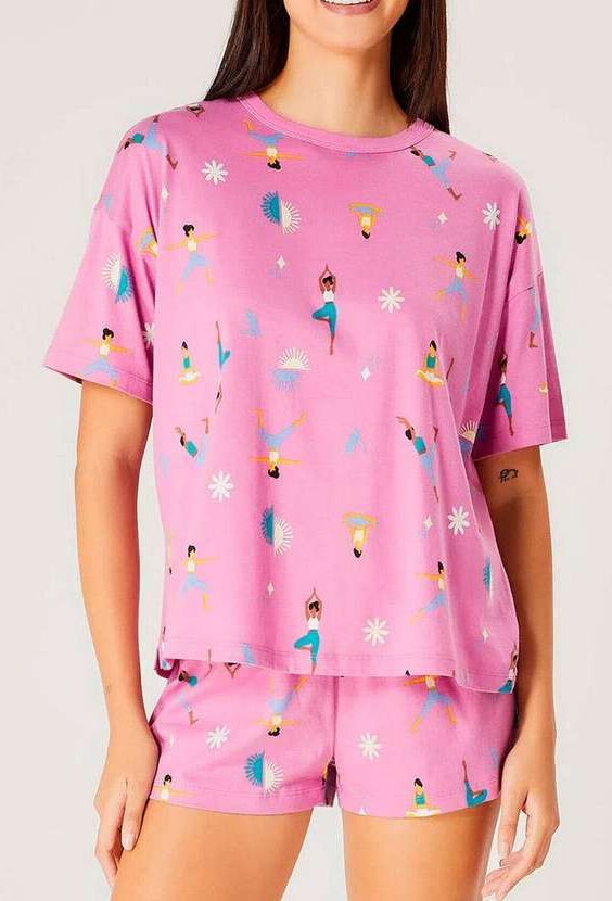 Imagem principal Pijama Feminino Curto Hering 7cmv 2c-Azul-Claro Hering