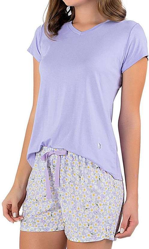 Imagem principal Pijama Feminino Curto Podiun 235021 Floral-Lavanda Podiun