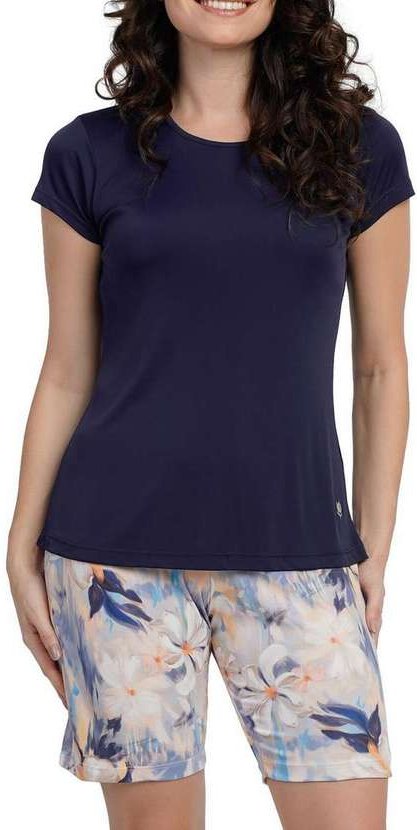 Pijama Feminino Curto Podiun 265002 495-Floral-Aurora