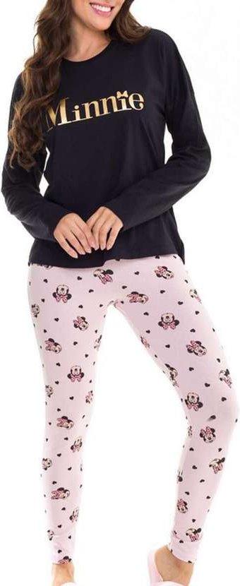 Imagem principal Pijama Feminino Longo Minnie Mouse 26.03.0054 Preto-Rosa Disney Disney