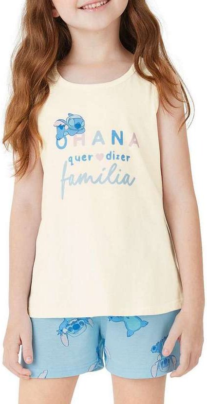 Imagem principal Pijama Infantil Menina Curto Malwee 1000132346 01739-Off-White-Azul Malwee