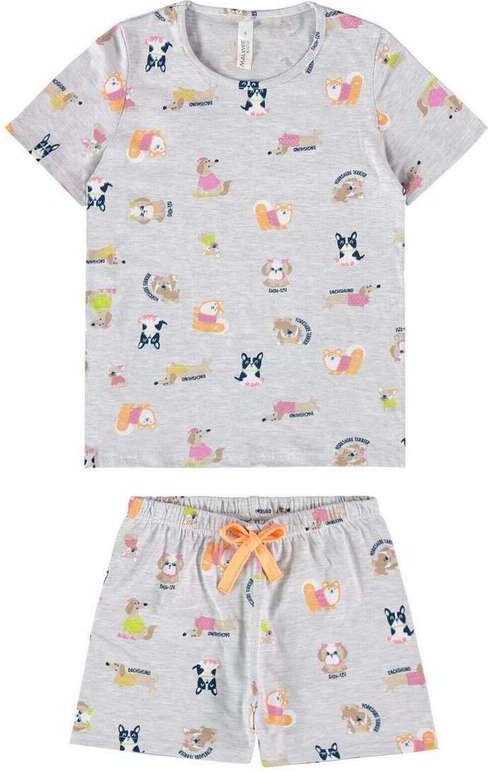 Imagem principal Pijama Infantil Menina Curto Malwee 1000122802 Dm92a-Cinza Malwee