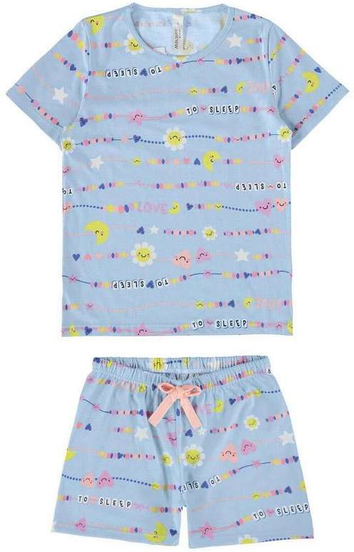 Imagem principal Pijama Infantil Menina Curto Malwee 1000122802 Dm95a-Azul Malwee