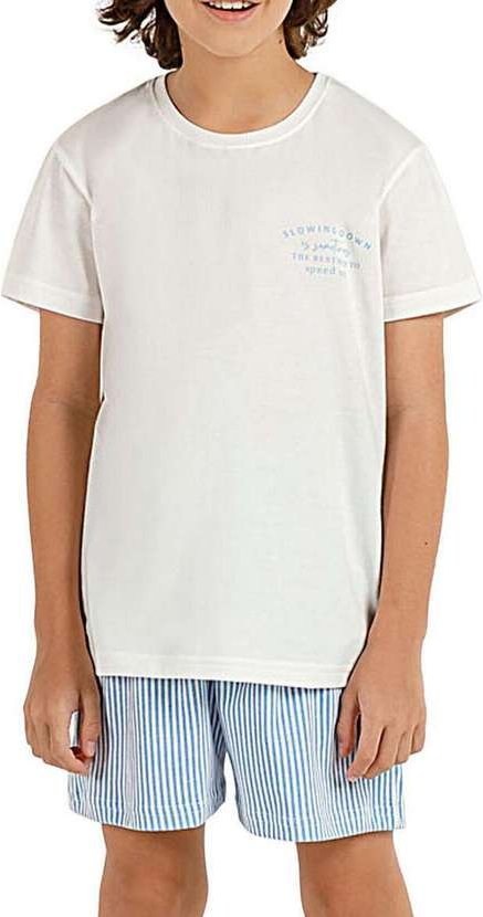 Imagem principal Pijama Infantil Menino Curto Kputz 2060019 Off-White-Azul Cor com Amor Cor com Amor