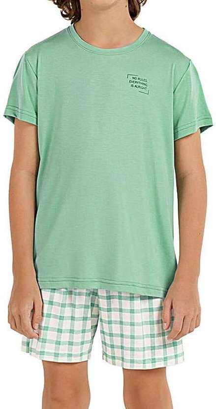 Imagem principal Pijama Infantil Menino Curto Kputz 2060032 Xadrez-Verde Cor com Amor Cor com Amor