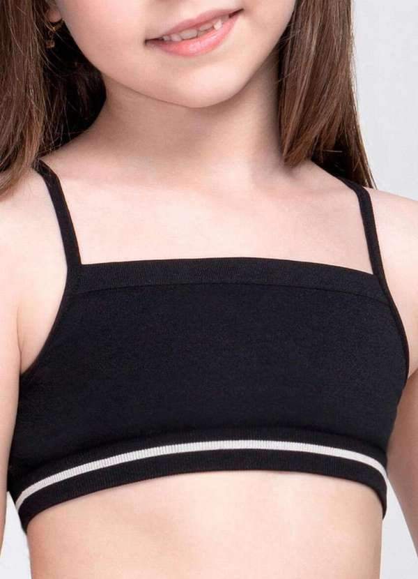 Top Infantil sem Aro e sem Bojo Lobinha 18700-001 9990-Preta