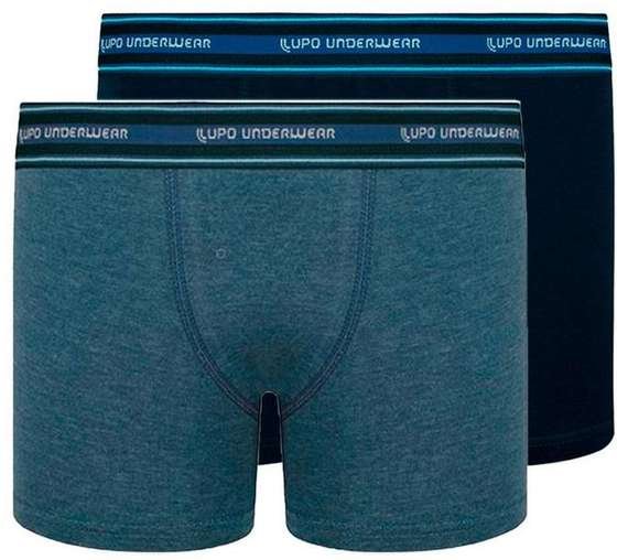 Imagem principal Kit com 2 Cuecas Infantil Boxer Lupinho 141-003 Azul-Jeans-Marinho Lupo Lupo