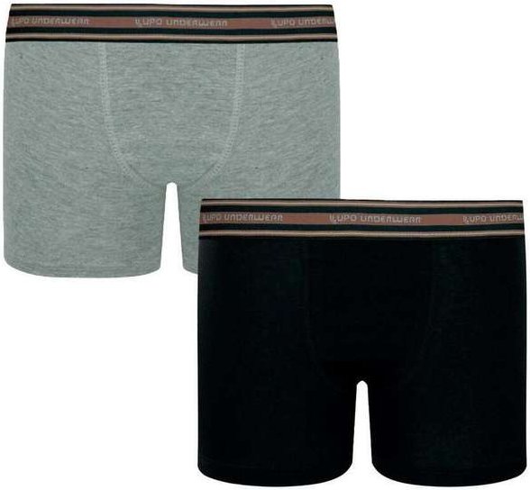 Imagem principal Kit com 2 Cuecas Infantil Boxer Lupinho 141-088 0960-Cinza-Mescla-Preto Lupo Lupo