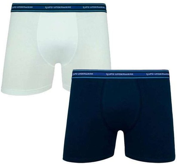 Imagem principal Kit com 2 Cuecas Infantil Boxer Lupinho 141-088 0980-Branco-Marinho Lupo Lupo