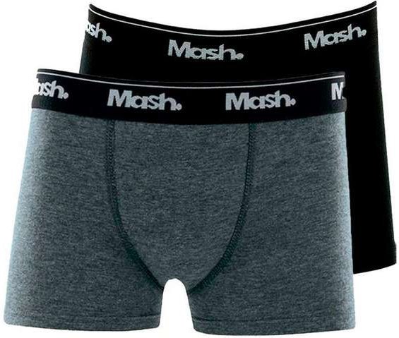 Imagem principal Kit com 2 Cuecas Infantil Boxer Mash 190.03 Cinza-Preto MASH