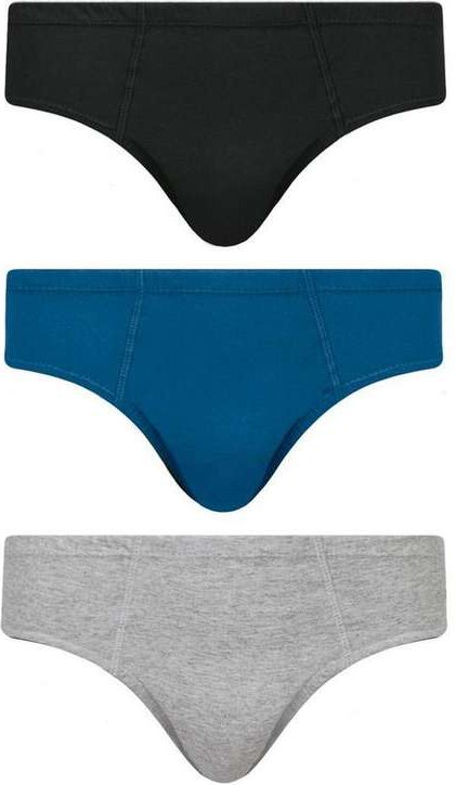 Imagem principal Kit com 3 Cuecas Juvenil Slip Selene 11990-001 998-Preto-Royal-Cinza-Mescla SELENE