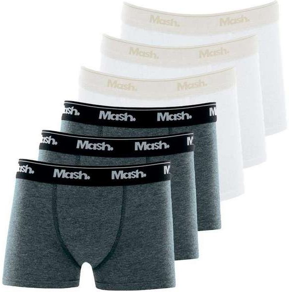 Imagem principal Kit com 6 Cuecas Infantil Boxer Mash 190.03 Cinza-Branco MASH