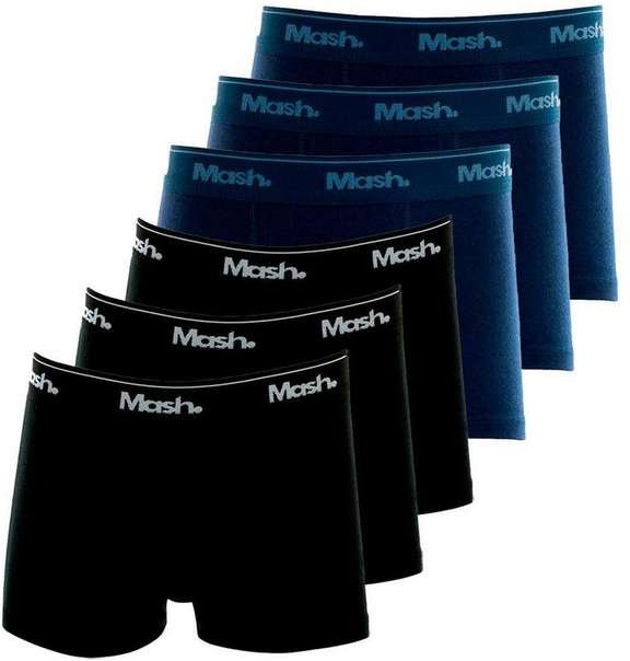Imagem principal Kit com 6 Cuecas Infantil Boxer Mash 190.03 Preto-Marinho MASH