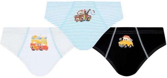 Imagem principal Kit com 3 Cuecas Infantil Slip Carros Lupo 175-089 0961-Branco-Listrado-Preto Disney Disney