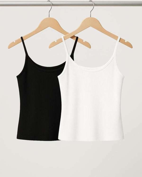 Imagem principal Kit 2 Regatas Alcinha Canelada Preto Salvatore Fashion Salvatore Fashion