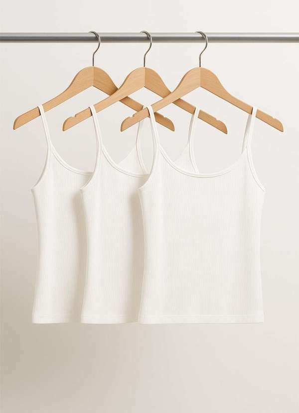 Imagem principal Kit 3 Regatas Alcinha Canelada Branco Salvatore Fashion Salvatore Fashion