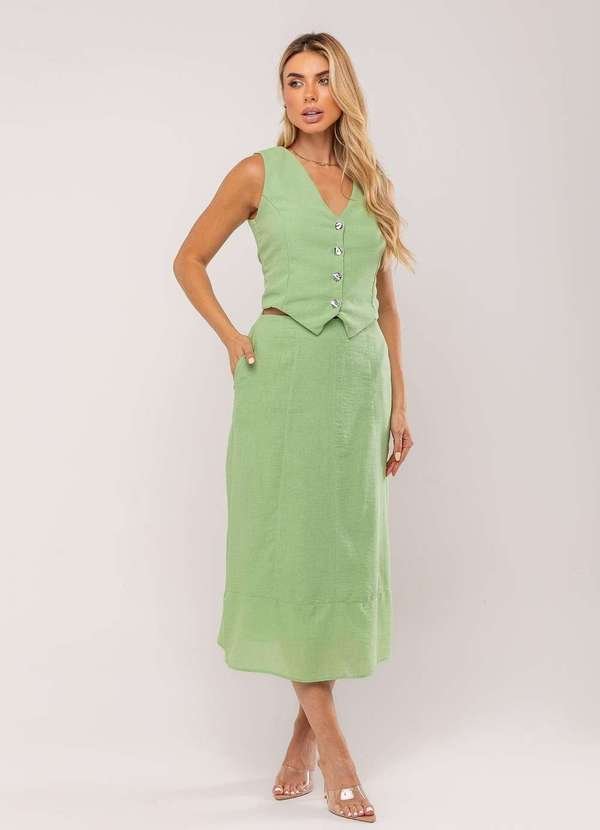 Imagem principal Conjunto com Colete e Saia Midi Verde Salvatore Fashion Salvatore Fashion