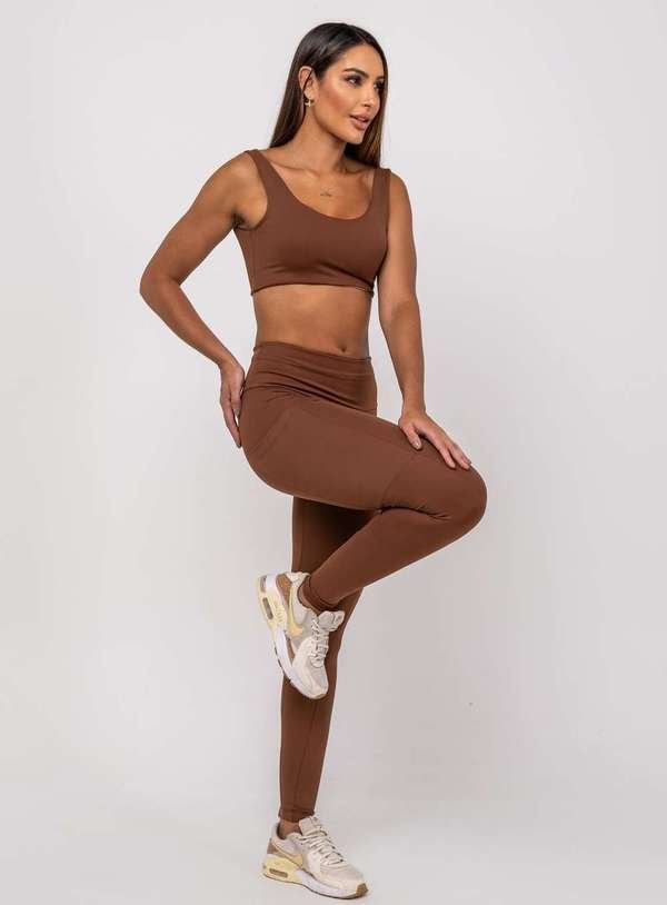 Imagem principal Calça Legging Suplex Poliamida com Bolso Quadrado Marrom Salvatore Fashion Salvatore Fashion