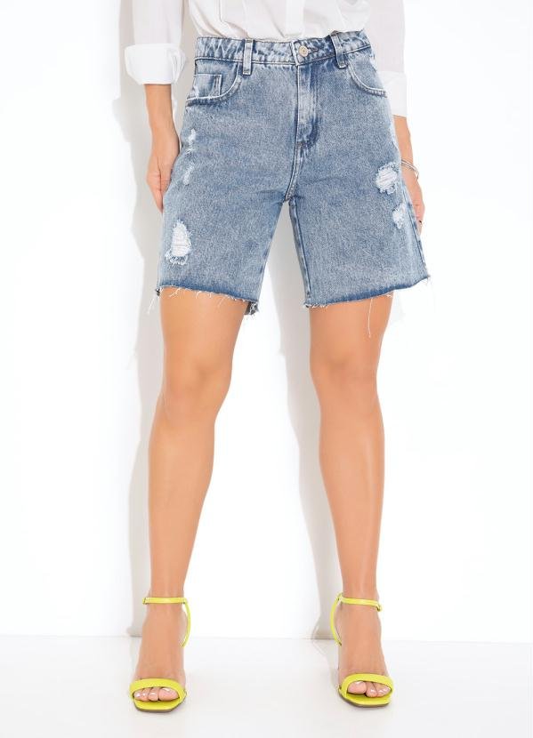 Imagem principal Bermuda Jeans com Barra Desfiada Sawary Sawary Jeans Sawary Jeans