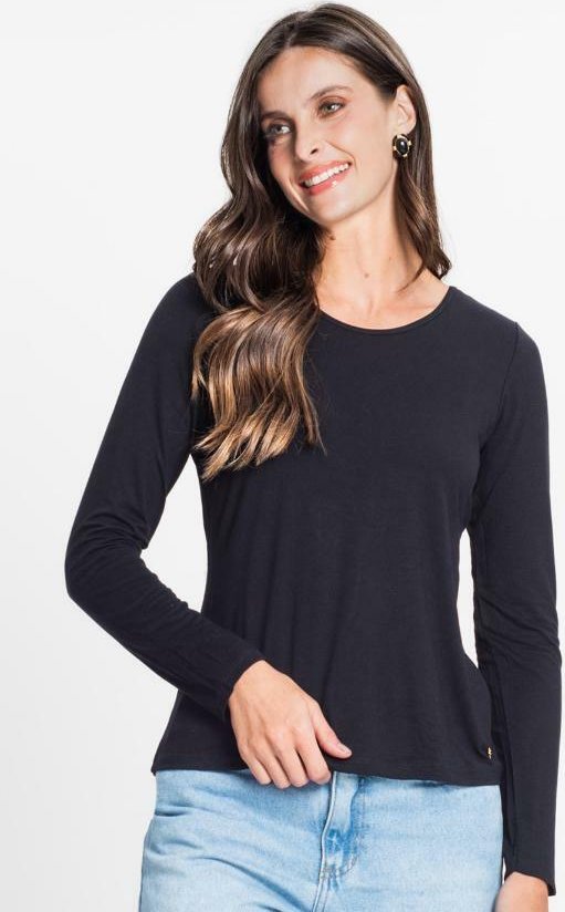 Blusa Feminina Manga Longa Preto