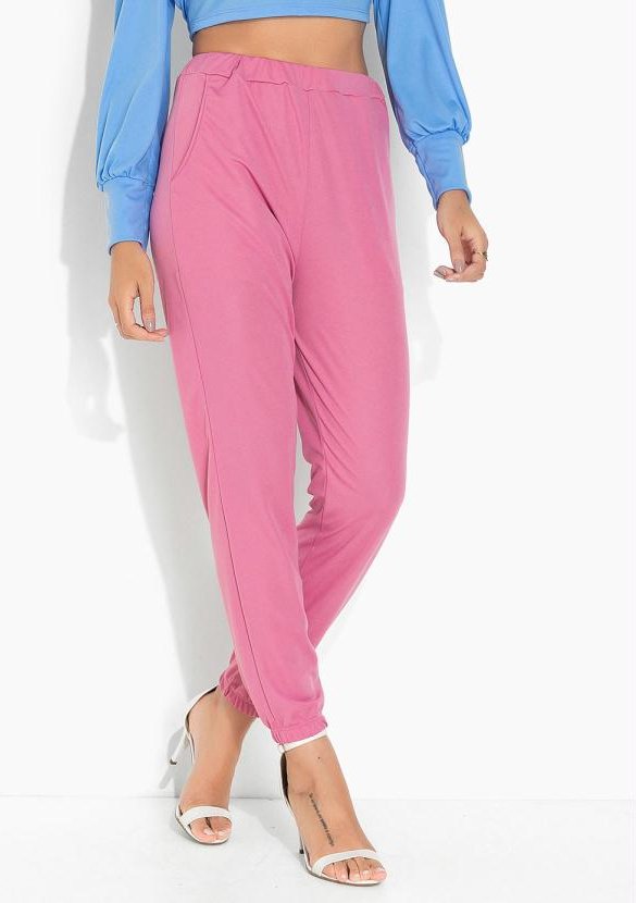 Imagem principal Calça Rosa com Bolsos Funcionais Moda Pop Moda Pop