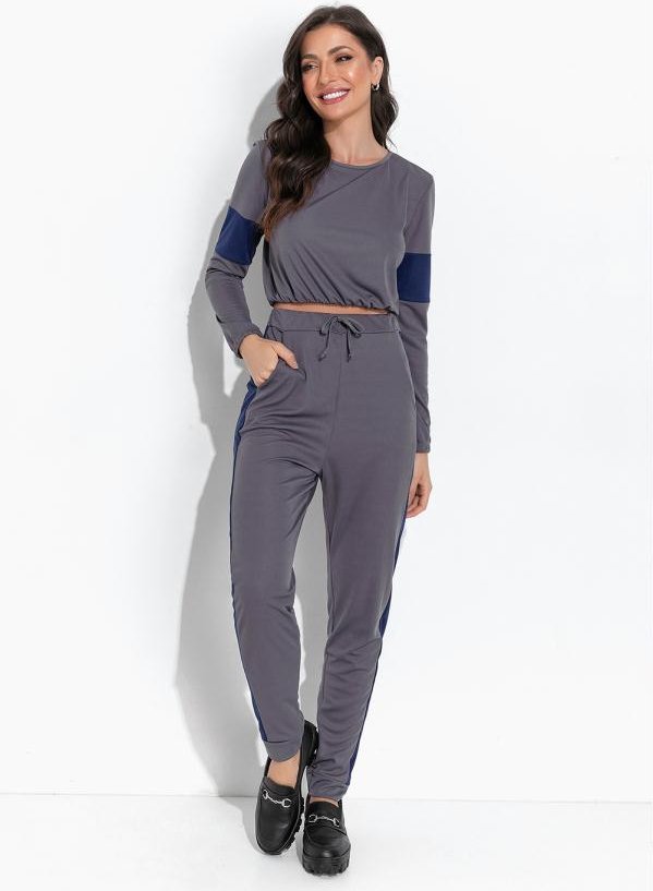 Imagem principal Conjunto Cinza Blusa e Calça Moda Pop Moda Pop