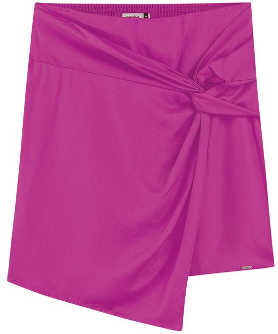 Saia Curta com Torção Frontal Rosa