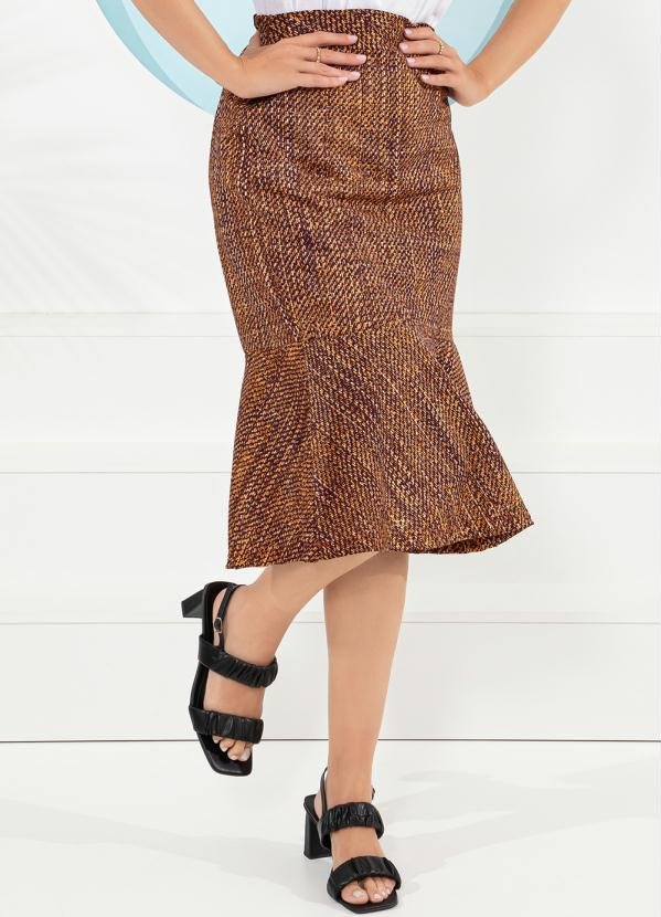 Imagem principal Saia Abstrata Laranja com Cós Rosalie Rosalie