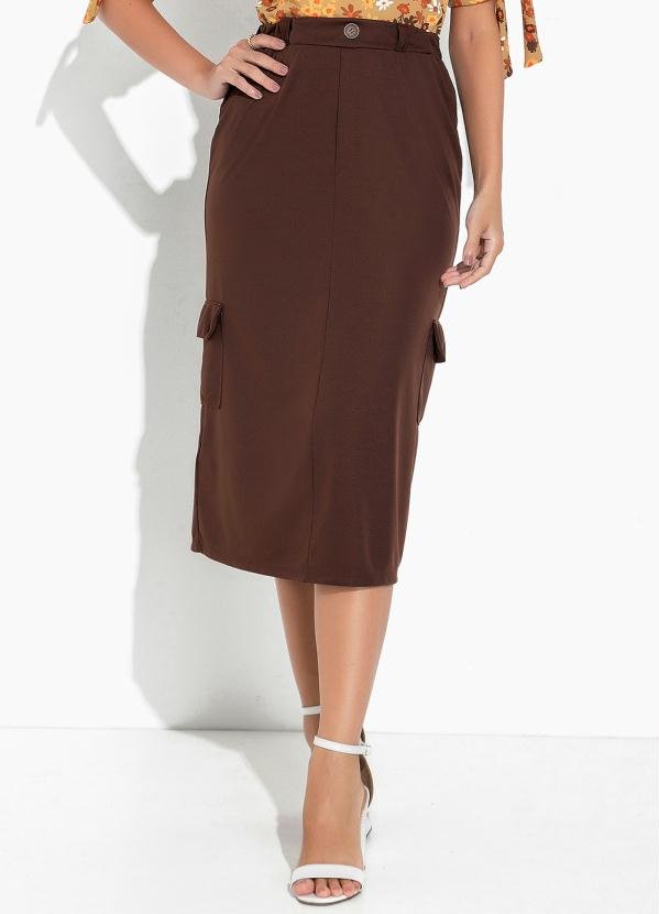 Saia Marrom com Bolsos