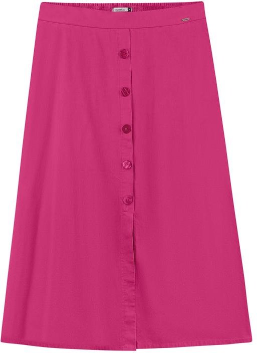Saia Midi com Botões Frontais Rosa