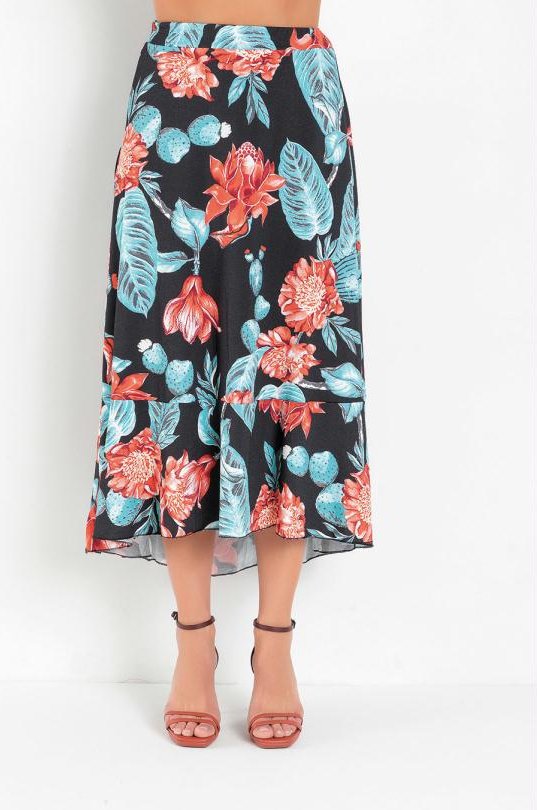 Imagem principal Saia Mullet Floral Preta Rosalie Rosalie
