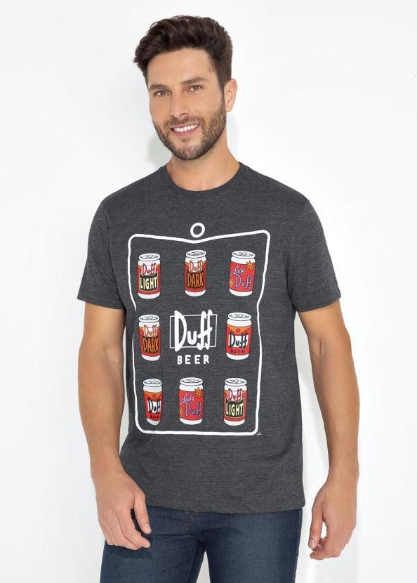 Camiseta Mescla Cinza com Estampa