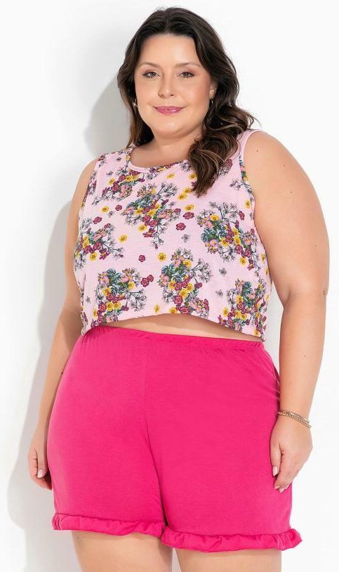 Imagem principal Pijama Plus Size Floral Botânico Curto Marguerite Marguerite