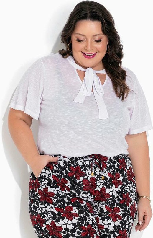Imagem principal Blusa Branca com Amarração Plus Size Marguerite Marguerite