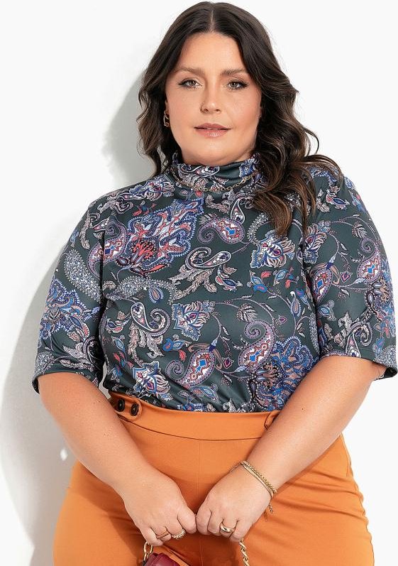 Imagem principal Blusa Gola Alta Cashmere Verde Plus Size Marguerite Marguerite