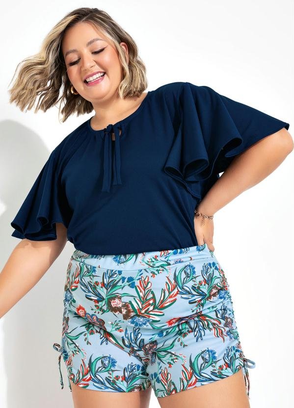 Imagem principal Blusa Marinho com Mangas Amplas Plus Size Marguerite Marguerite