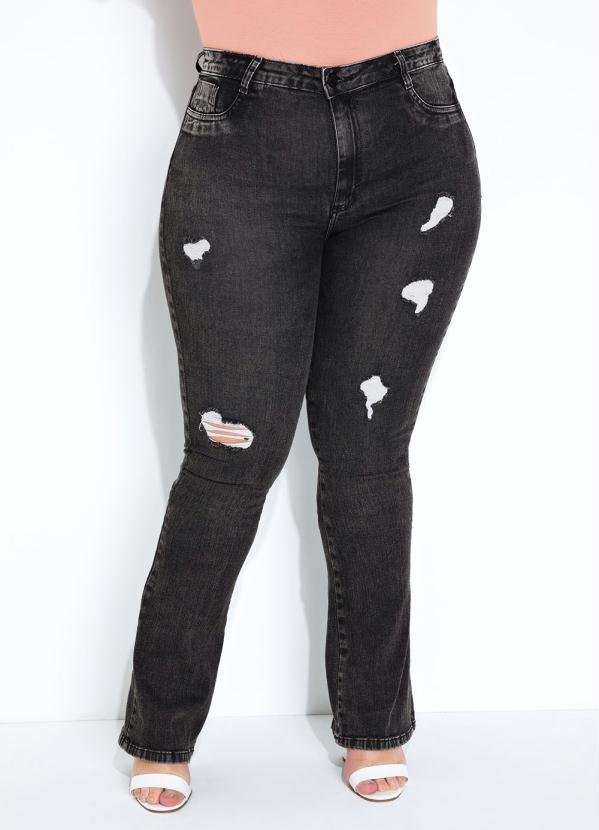 Imagem principal Calça Cinza Boot Cut Super Lipo Sawary Plus Size Sawary Jeans Sawary Jeans