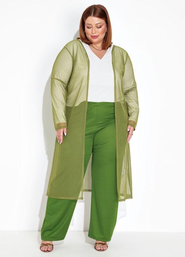 Imagem principal Conjunto Verde Cardigan e Calça Plus Size Marguerite Marguerite