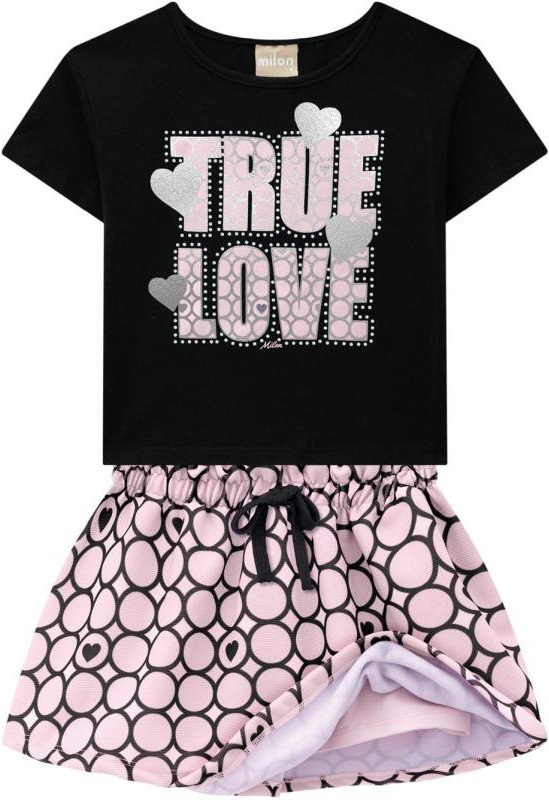 Imagem principal Conjunto Infantil Feminino Preto Milon Milon
