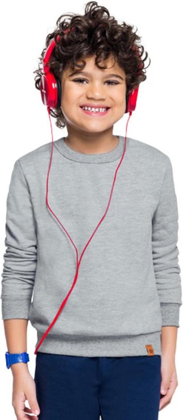 Imagem principal Blusão Infantil Menino Moletom Cinza Brandili Brandili