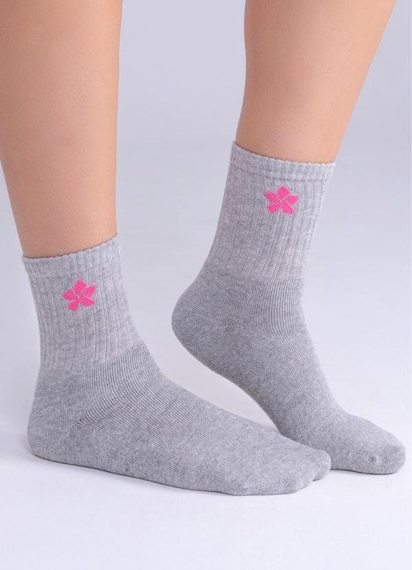 Imagem principal Meia Feminina Soquete sem Costura Cinza Dukali Dukali