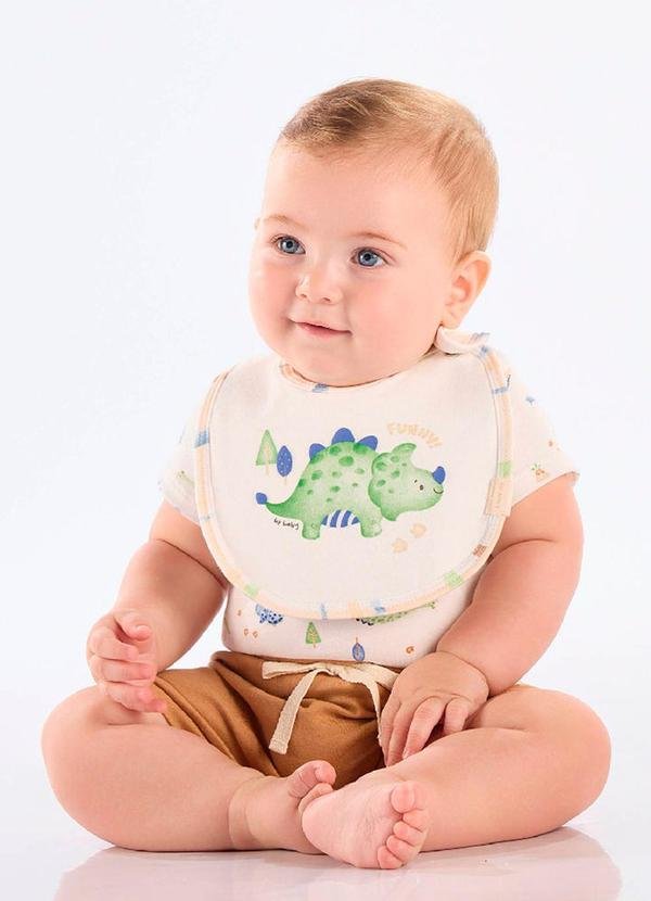 Babador Unissex Bebê Forro Plástico Up Baby Bege